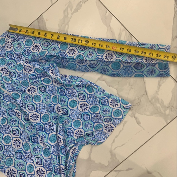 IBKUL Top Womens XXL Blue/white 1/4 Zip Mesh Long Sleeve Golf Tennis  Geometric - Picture 4 of 10